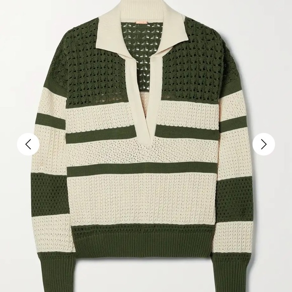Johanna Ortiz Sweaters - Johanna Ortiz Rise and Shine Striped Open Knit Sweater